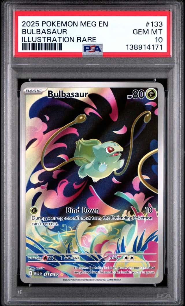 2025 POKEMON MEG EN-MEGA EVOLUTION ILLUSTRATION RARE #133 BULBASAUR PSA 10