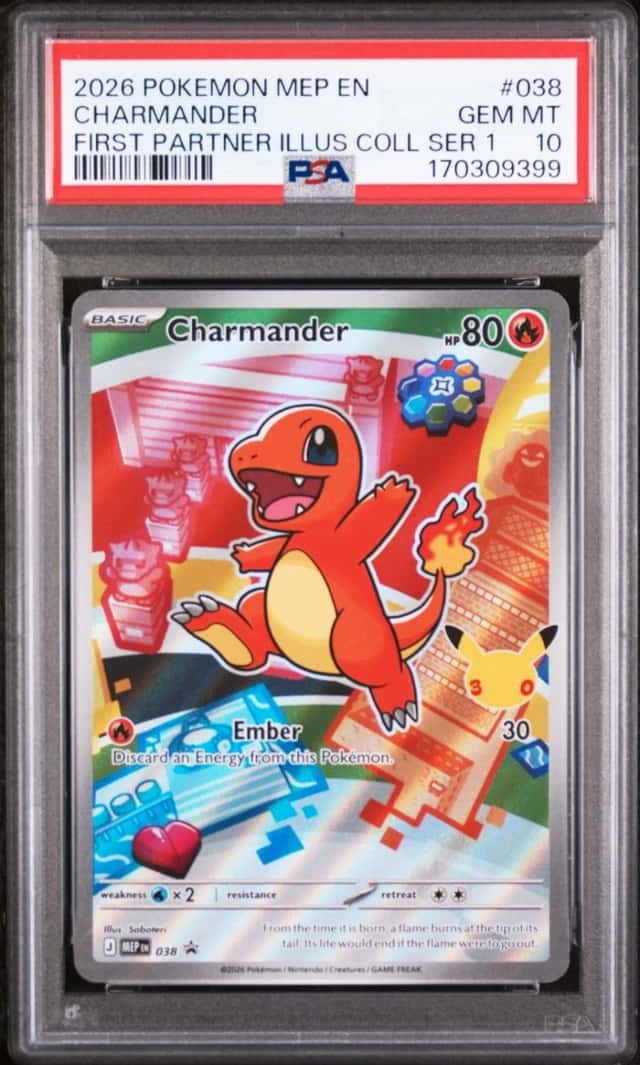 2026 POKEMON MEP FIRST PARTNER ILLUSTRATION COLLECTION #038 CHARMANDER PSA 10