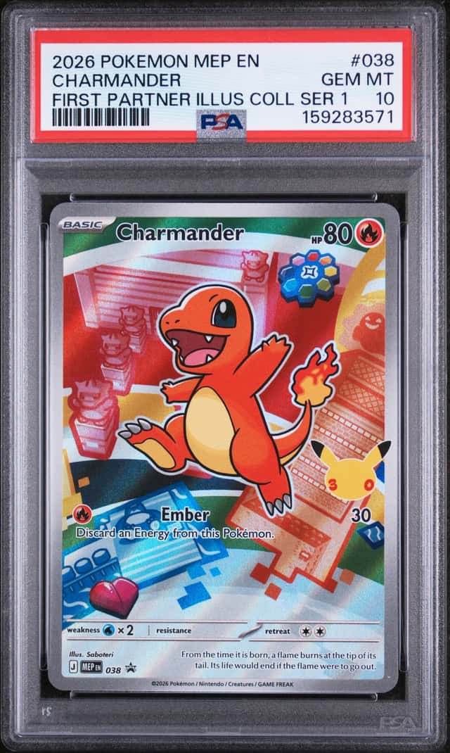 2026 Pokemon MEP Promo Charmander First Partner Illustration #038 PSA 10