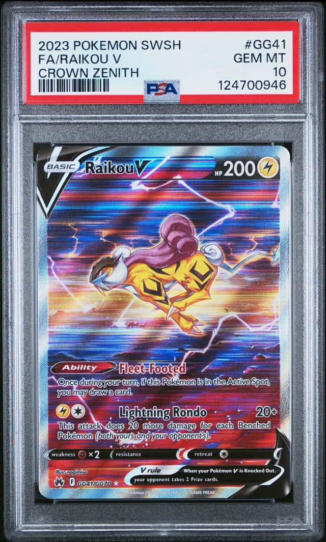 2023 Pokemon SWSH Crown Zenith Raikou V Galarian Gallery #GG41/GG70 PSA 10 (46)