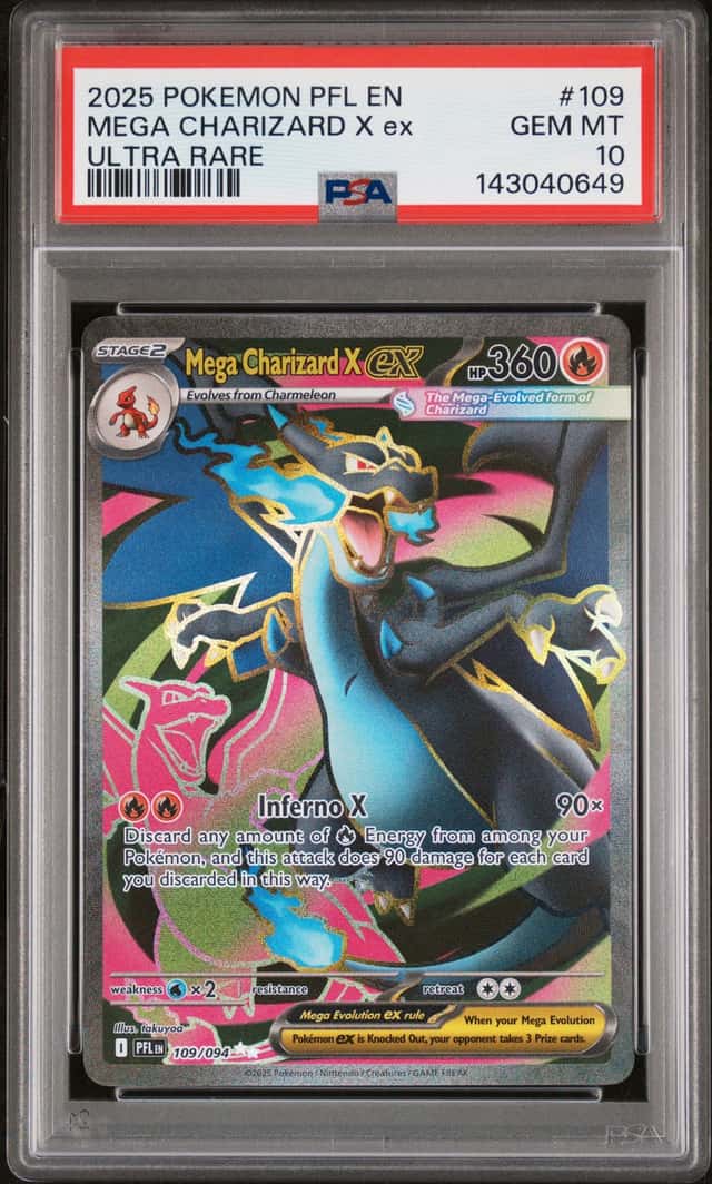 2025 Pokémon PFL EN Mega Charizard x EX Ultra Rare #109/094 PSA 10 Gem Mint