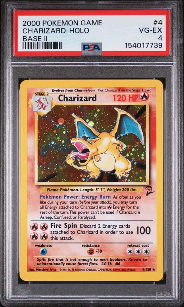 2000 POKEMON BASE II (BASE 2) #4 CHARIZARD-HOLO PSA 4 UNLIMITED