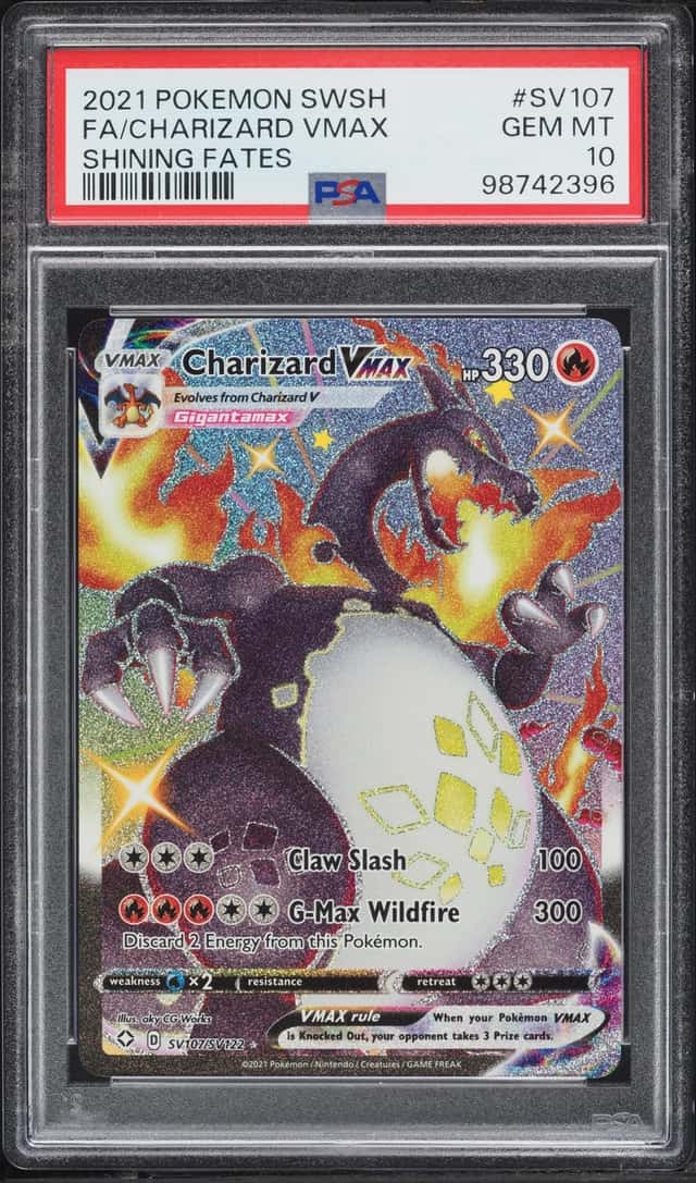 2021 Pokemon SWSH Shining Fates Vault Full Art Shiny Charizard VMAX #SV107 PSA 10 GEM MINT
