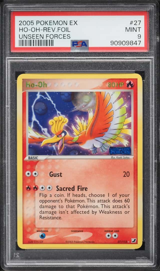 2005 Pokemon EX Unseen Forces Reverse Holo Ho-Oh #27 PSA 9 MINT