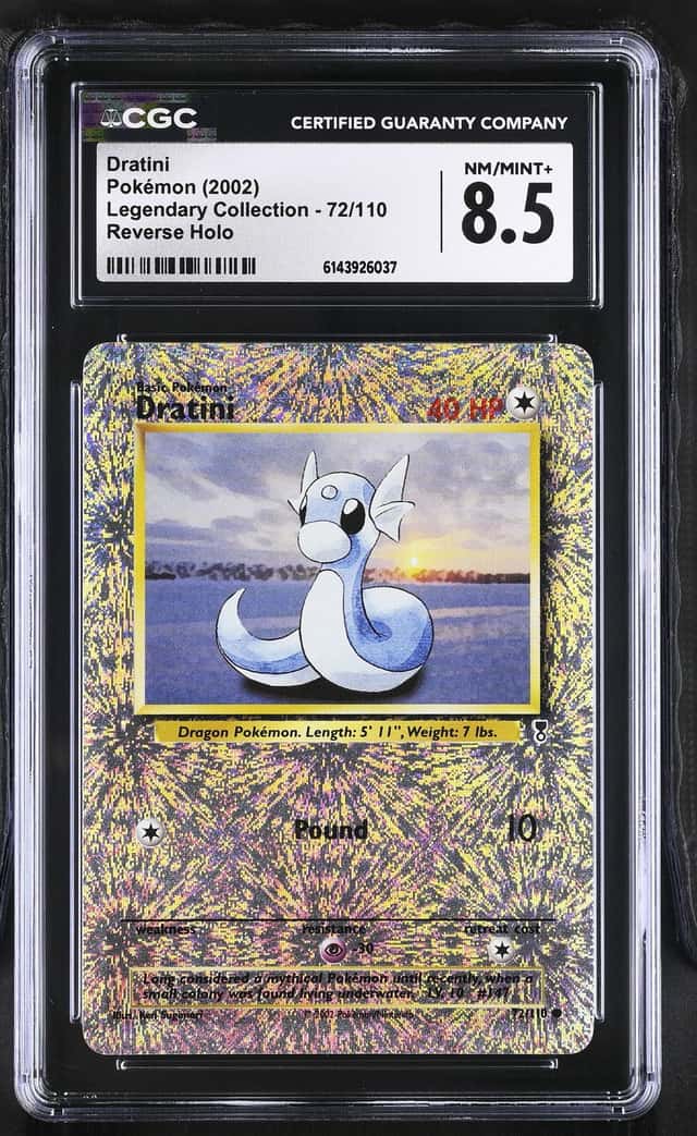 2002 Pokemon Legendary Collection Reverse Holo Dratini #72 CGC 8.5 NM-MT+