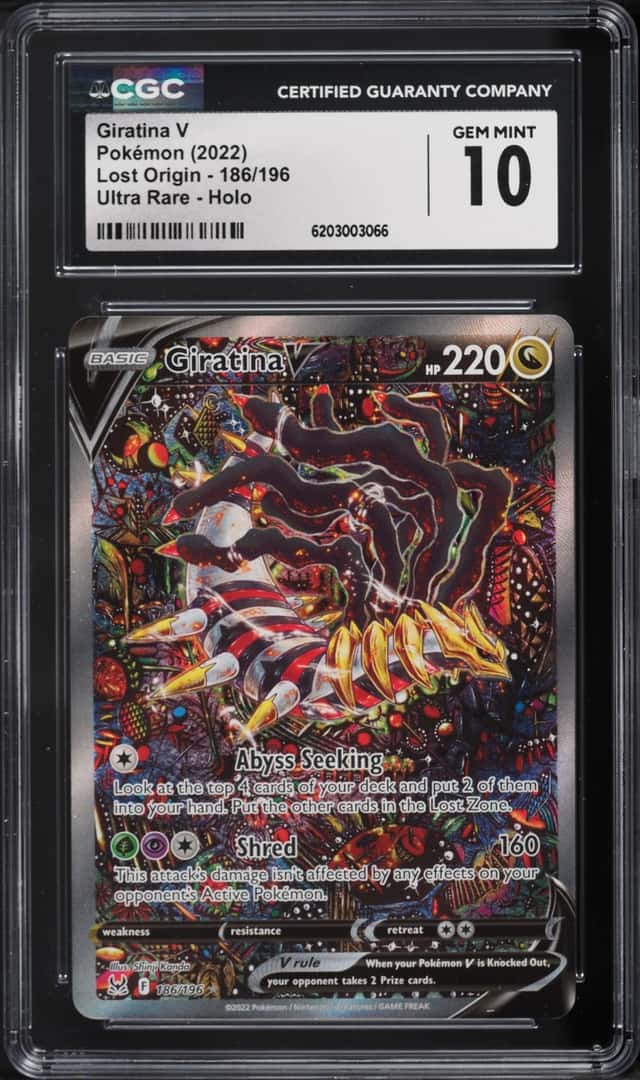 2022 Pokemon Sword & Shield Lost Origin Alt Art Giratina V #186 CGC 10 GEM MINT
