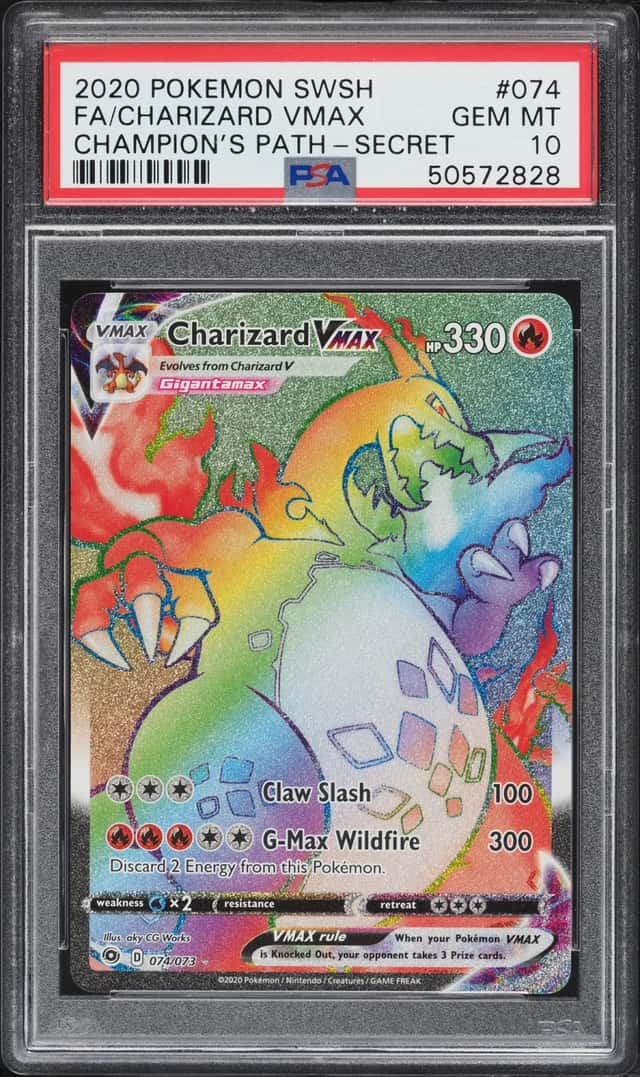 2020 Pokemon Sword & Shield Champion's Path Hyper Rare Charizard VMAX #74 PSA 10 GEM MINT