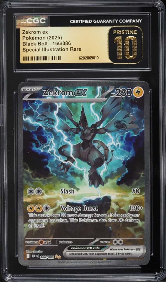 2025 Pokemon Scarlet & Violet Black Bolt SIR Zekrom Ex #166 CGC 10 PRISTINE