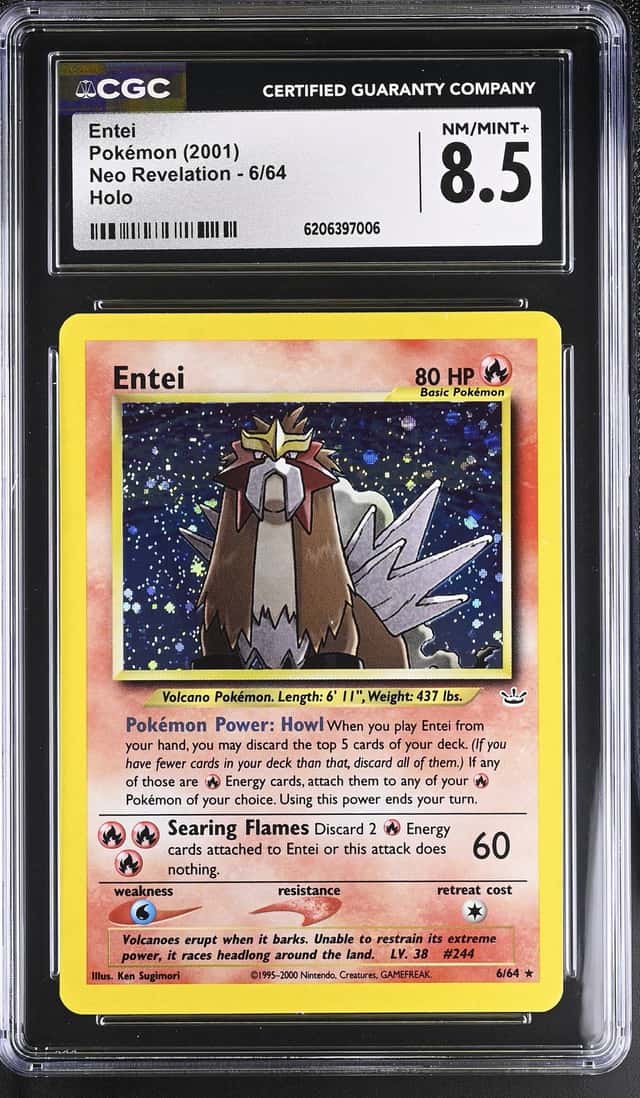 2001 Pokemon Neo Revelation Holo Entei #6 CGC 8.5 NM-MT+