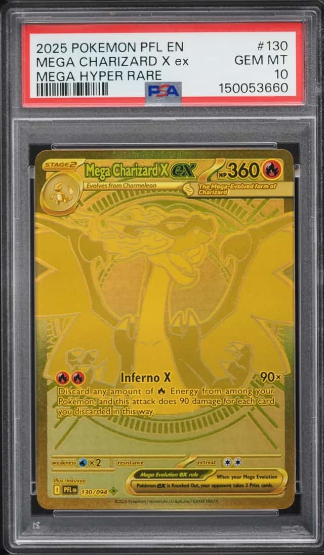 2025 Pokemon Mega Evolution Phantasmal Flames MHR Mega Charizard X EX #130 PSA 10 GEM MINT