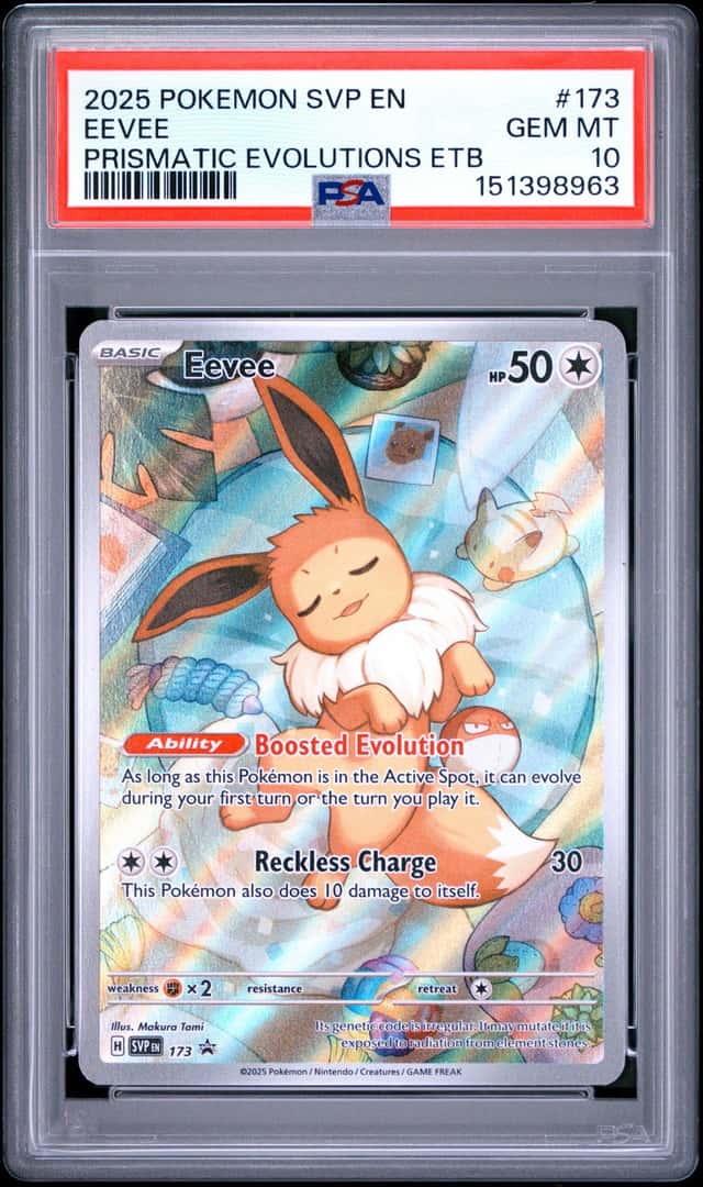 2025 Pokemon SVP Black Star Promo #173 Eevee Prismatic Evolutions ETB PSA 10