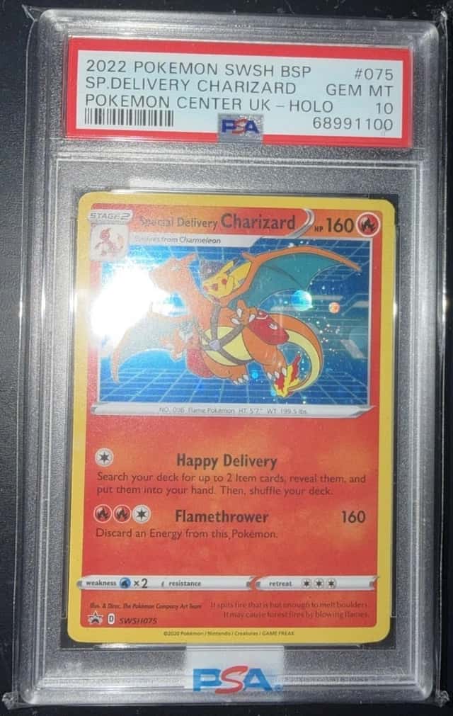 2022 POKEMON SWSH BLACK STAR PROMO #075 SPECIAL DELIVERY CHARIZARD-HOLO PSA 10