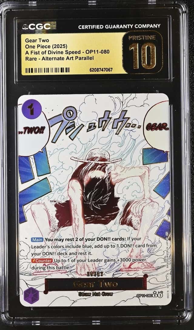One Piece Gear Two A Fist Of Divine Speed OP11-080 Alternate Art CGC 10 Pristine
