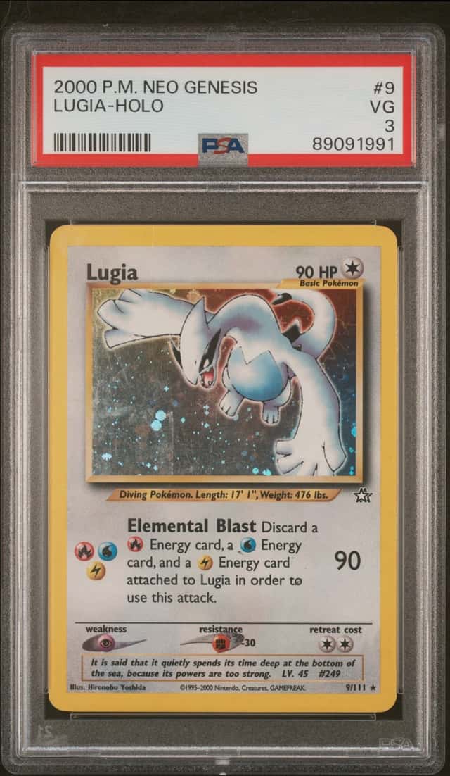 The Pokémon Company Lugia 9/111 Neo Genesis Holo Unlimited Edition PSA 3 (2000)