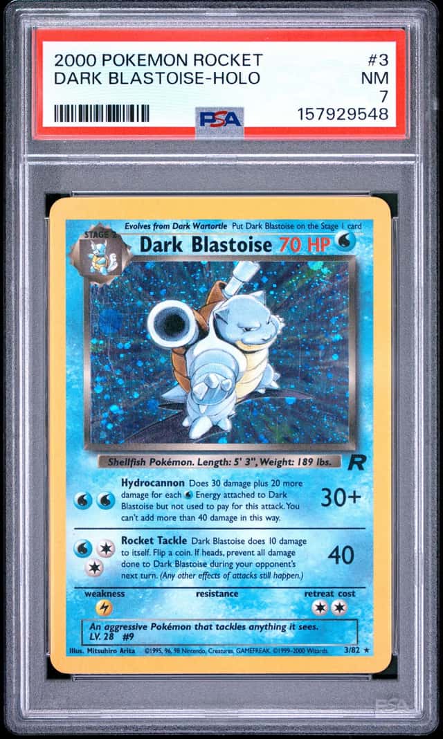 2000 POKEMON ROCKET #3 DARK BLASTOISE-HOLO PSA 7