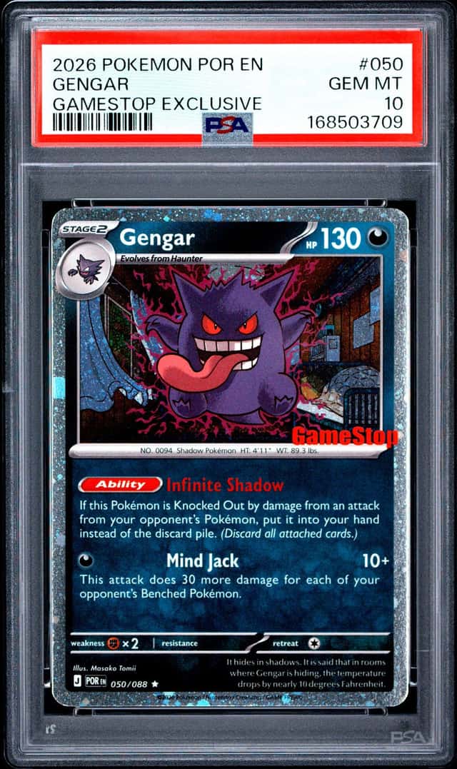 2026 POKEMON POR EN-PERFECT ORDER GAMESTOP EXCLUSIVE #050 GENGAR PSA 10