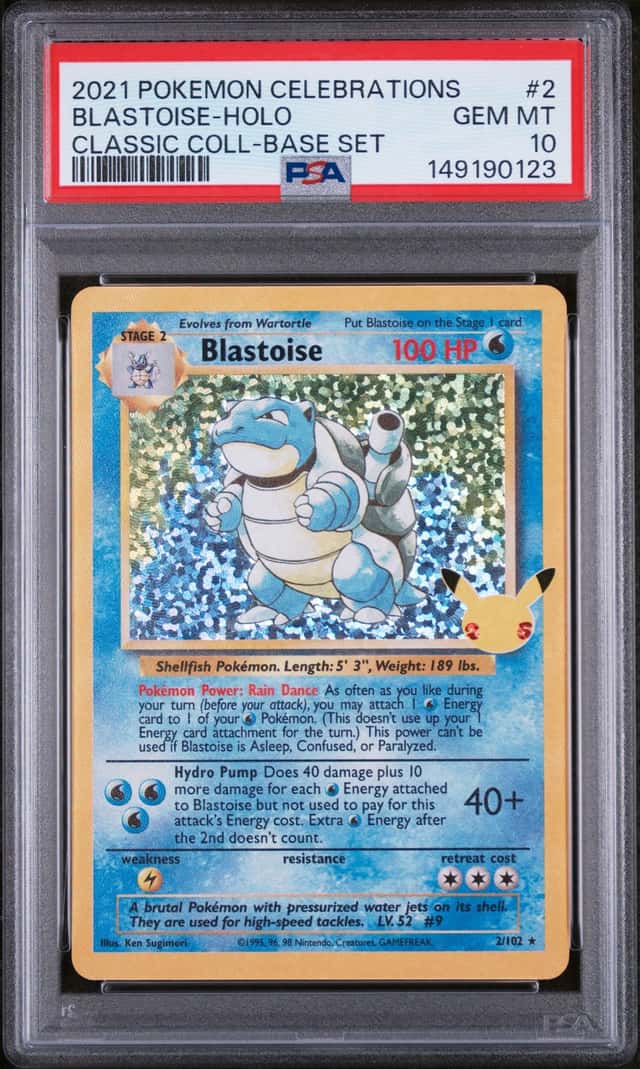 2021 POKEMON SWSH CELEBRATIONS BLASTOISE CLASSIC COLLECTION HOLO PSA 10