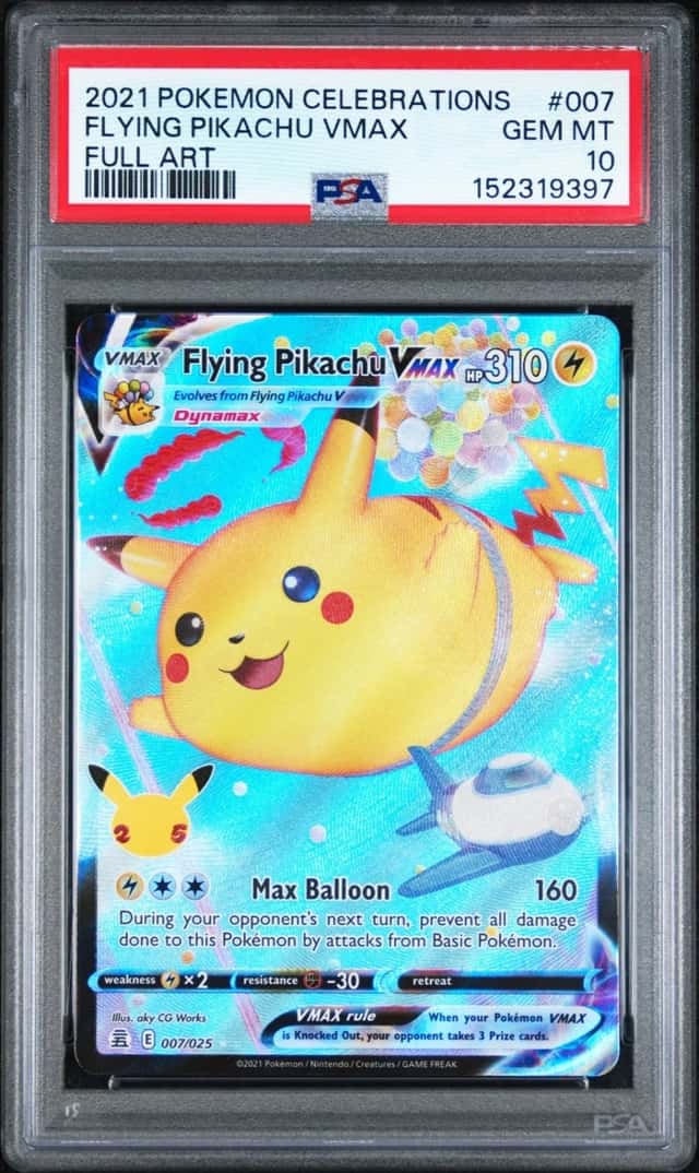 2021 POKEMON CELEBRATIONS #007 FULL ART/FLYING PIKACHU VMAX PSA 10