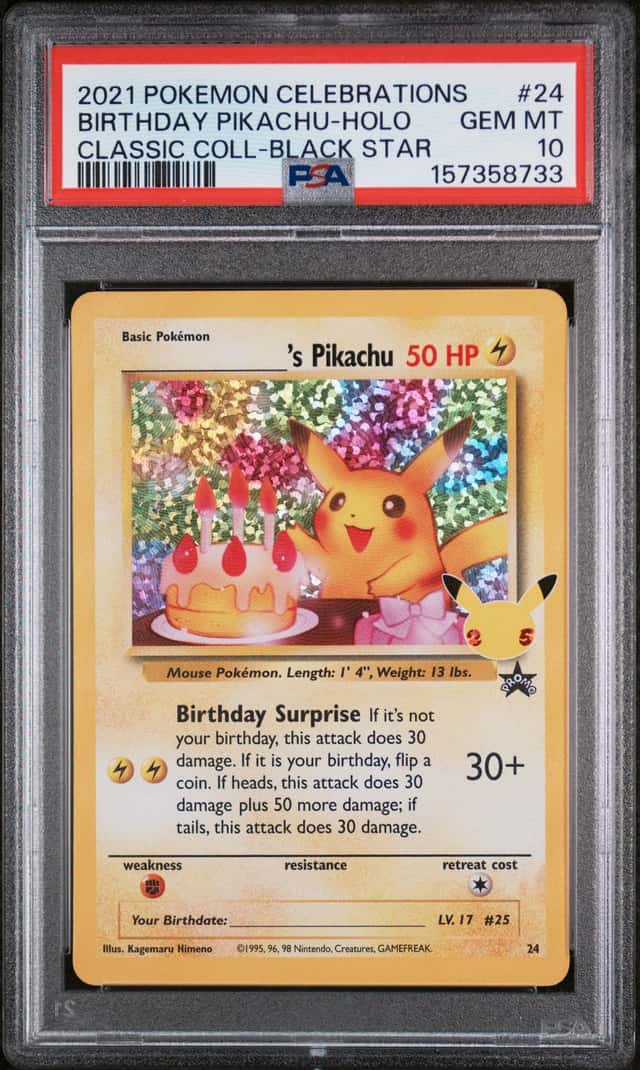 2021 Pokemon Celebrations Birthday Pikachu HOLO CELEBRATIONS (PSA 10 GEM MINT)