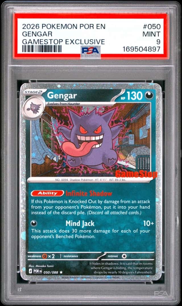 2026 POKEMON POR EN-PERFECT ORDER GAMESTOP EXCLUSIVE #050 GENGAR PSA 9