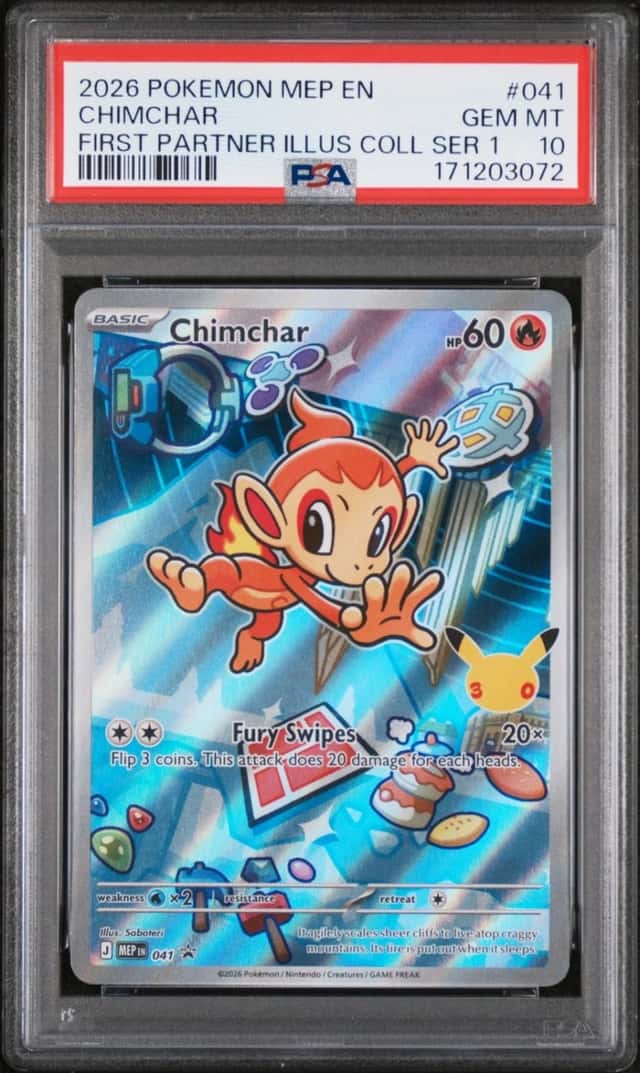 2026 POKEMON MEP FIRST PARTNER ILLUSTRATION COLLECTION #041 CHIMCHAR PSA 10