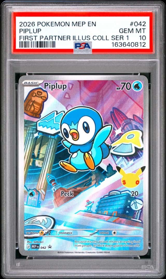 2026 POKEMON MEP FIRST PARTNER ILLUSTRATION COLLECTION #042 PIPLUP PSA 10