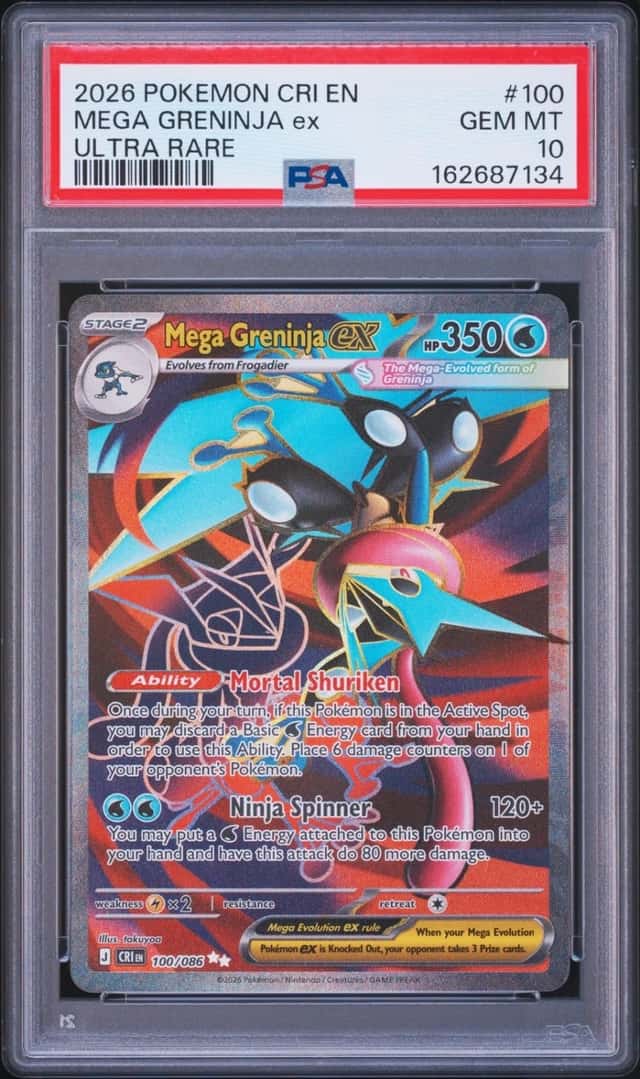 2026 POKEMON CRI EN-CHAOS RISING ULTRA RARE #100 MEGA GRENINJA EX PSA 10