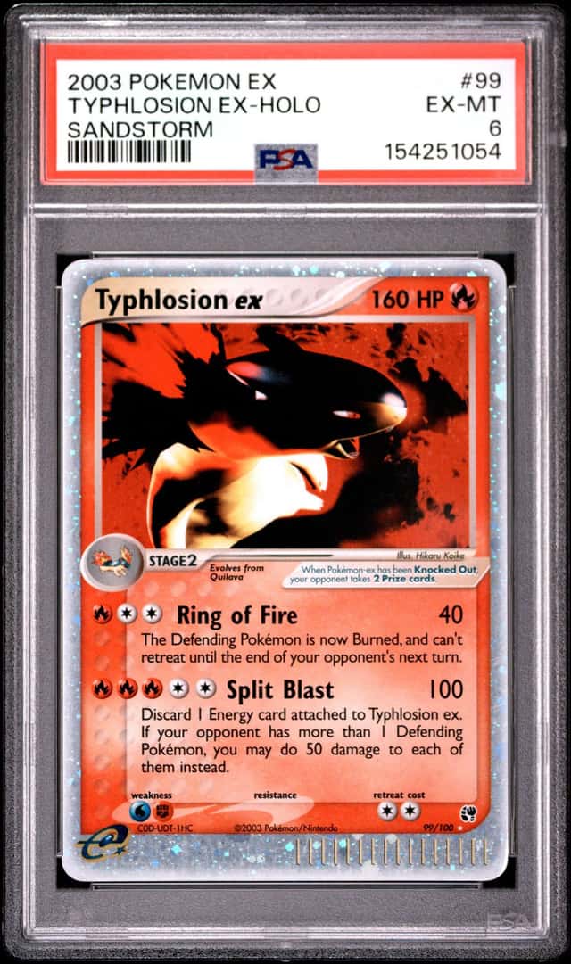 2003 Pokemon TCG EX Sandstorm Typhlosion ex 99/100 Holo Ultra Rare PSA 6