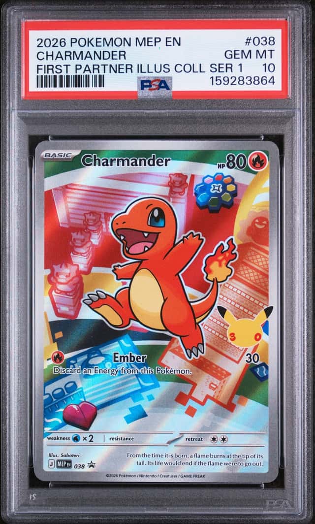 2026 Pokemon MEP Promo Charmander First Partner Illustration #038 PSA 10