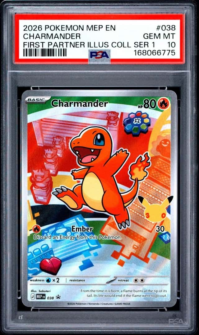 2026 POKEMON MEP FIRST PARTNER ILLUSTRATION COLLECTION #038 CHARMANDER PSA 10