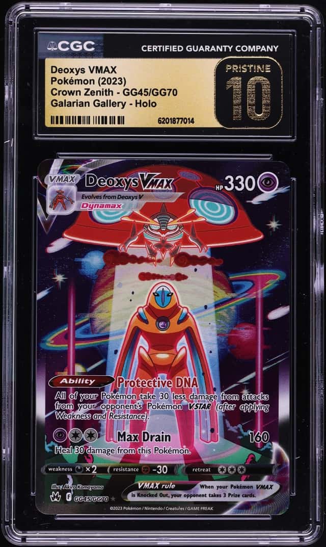 2023 Pokemon Sword & Shield Crown Zenith Alt Art Deoxys VMAX #GG45 CGC 10 PRISTINE