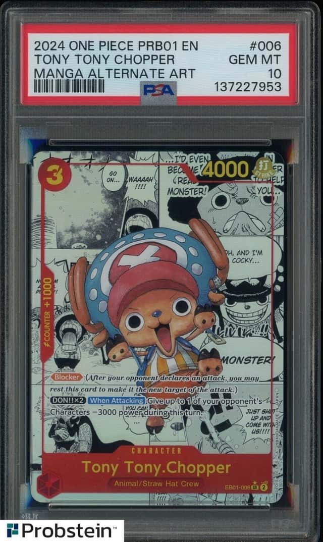 2024 One Piece PRB01 EN Manga Alternate Art #006 Tony Tony Chopper PSA 10