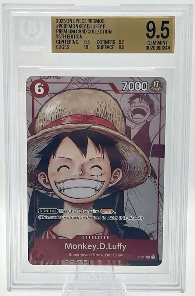 Monkey.D.Luffy (Alt Art) P-001 One Piece Promo 25Th Anniversary Edition BGS 9.5