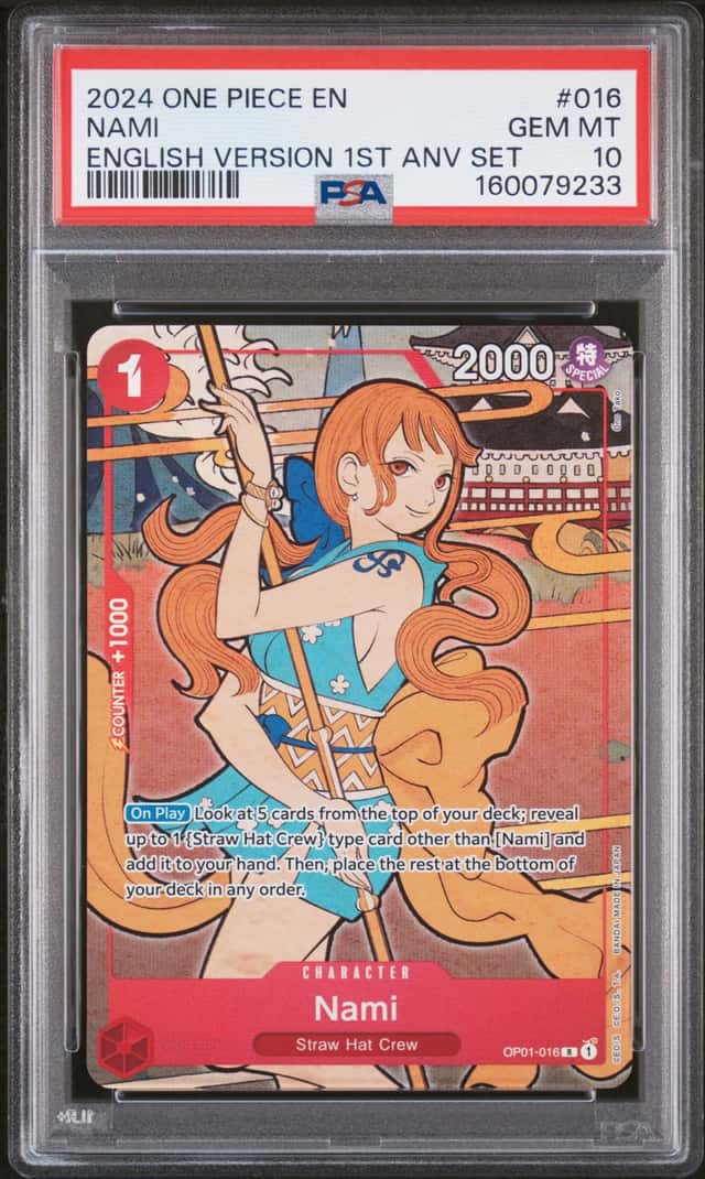 2024 One Piece English Version 1st Anniversary Set #016 Nami PSA 10 GEM MINT