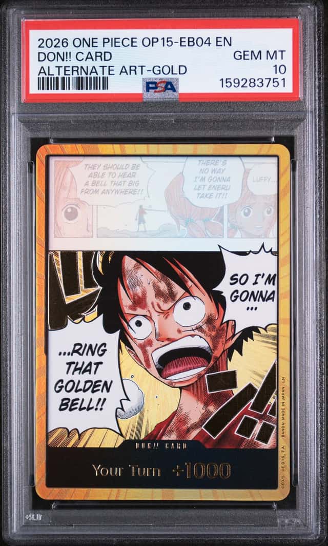 2026 One Piece Adventure Kami's Island DON!! Card Don Alt Art Golden Foil PSA 10
