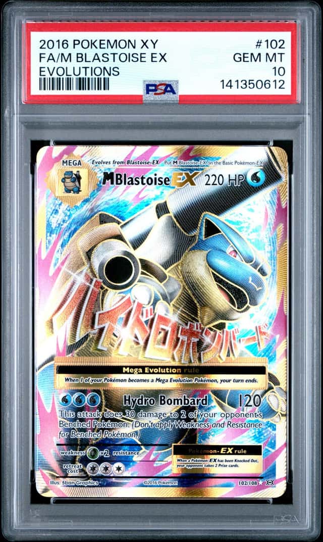 M Blastoise EX 102/108 Pokémon XY Evolutions Full Art Ultra Rare NM PSA 10