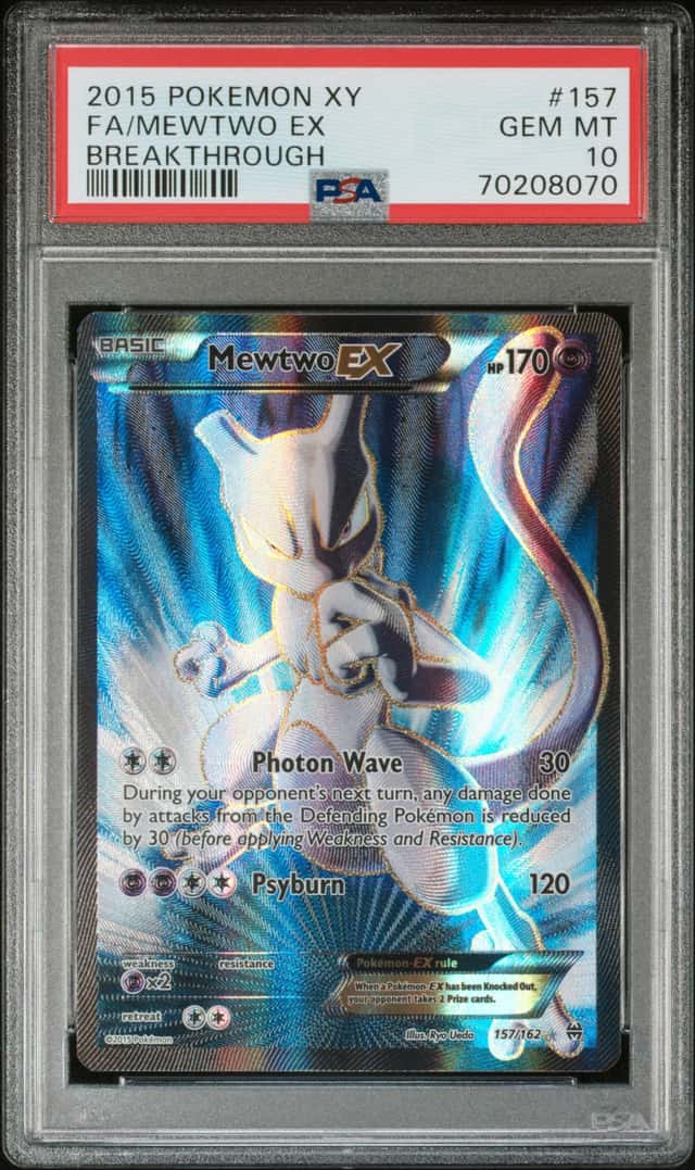 PSA 10 GEM MT - 2015 XY Breakthrough MEWTWO EX Full Art Holo Ultra Rare -157/162