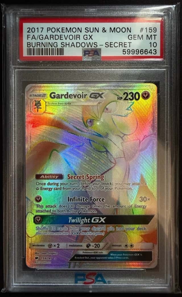 PSA 10 GEM MINT 2017 POKEMON SUN & MOON BURNING SHADOWS #159 FA/GARDEVOIR GX