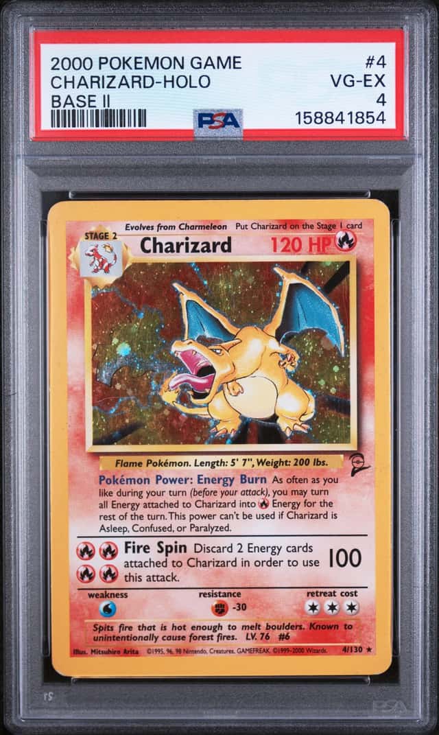 1995-99 Pokemon TCG Charizard 4/130 WOCT Base Set Holo PSA 4 🔥🔥🔥