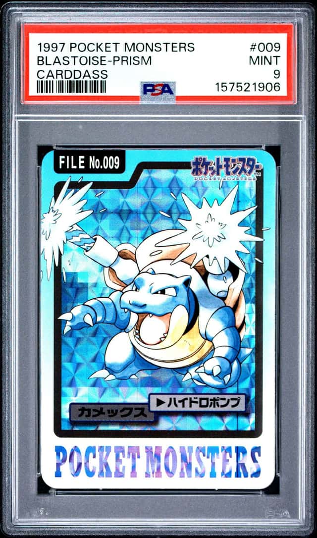 1997 Pocket Monsters #009 Blastoise Prism Carddass Psa 9