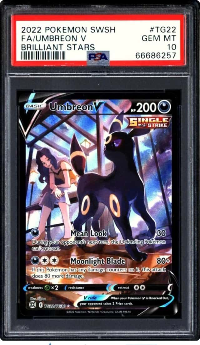 Pokemon 2022 Umbreon V TG22 Full Art Brilliant Stars GEM MINT PSA 10