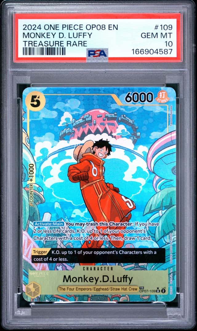 One Piece Monkey D. Luffy Two Legends Op08-109 Treasure Rare PSA 10 Gem Mint