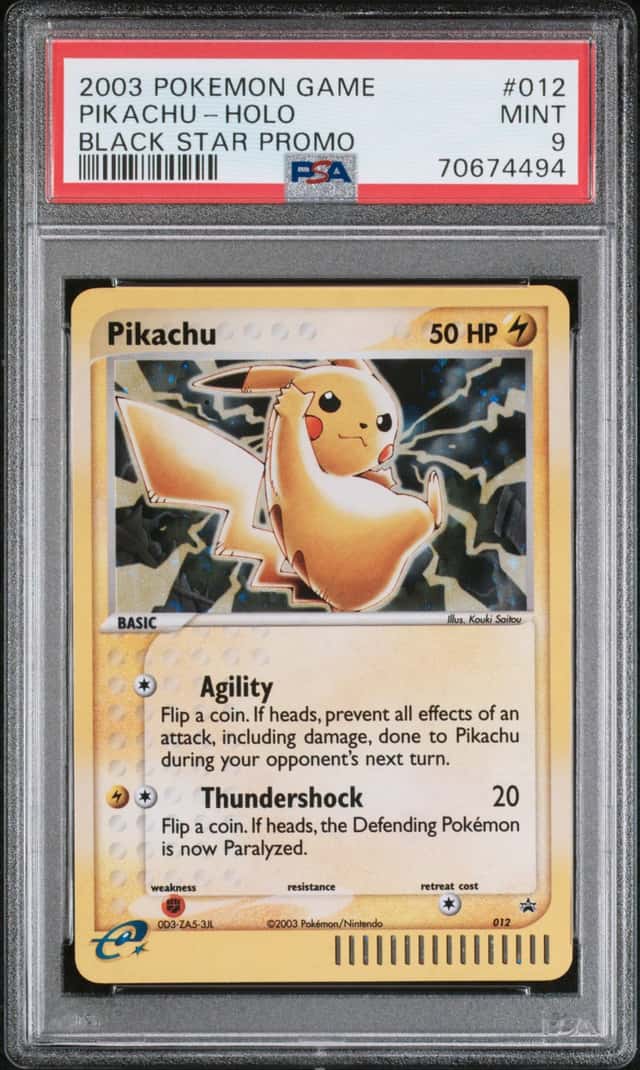Pokemon Pikachu Holo Black Star Promo 012 PSA 9 Mint