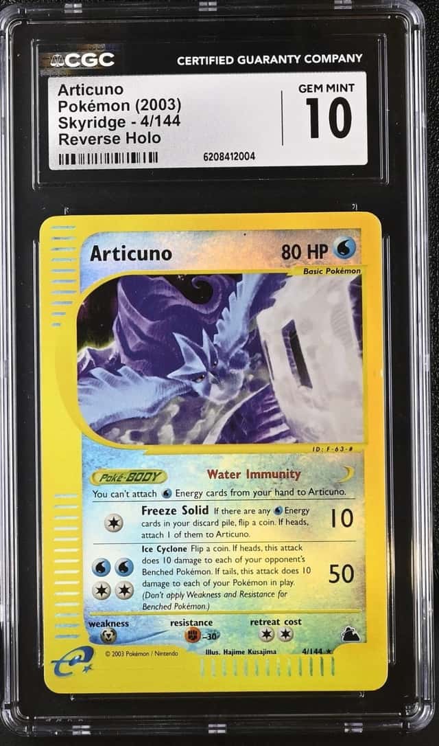 Pokemon Articuno Skyridge 4/144 Reverse Holo CGC 10 Gem Mint