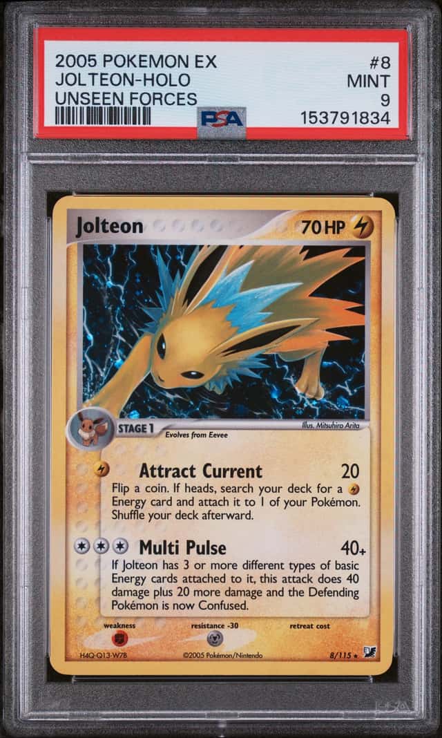 2005 Pokemon EX Unseen Forces Jolteon Holo #8 PSA 9 MINT