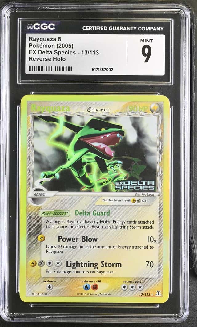 CGC 9 Rayquaza  13/113 Pokémon EX Delta Species 2005 Reverse Holo