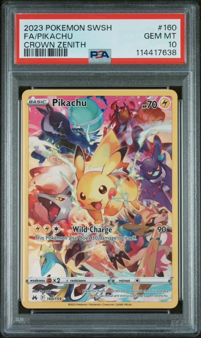 Pikachu 160/159 (secret) Pokemon Crown Zenith PSA 10