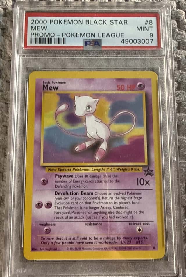 2000 Pokemon Promo Black Star Mew #8 Promo-Pokemon League PSA 9