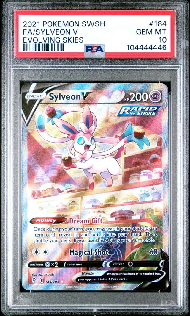 2021 Pokemon SWSH Evolving Skies Sylveon V Full Art Ultra Rare #184/203 PSA 10