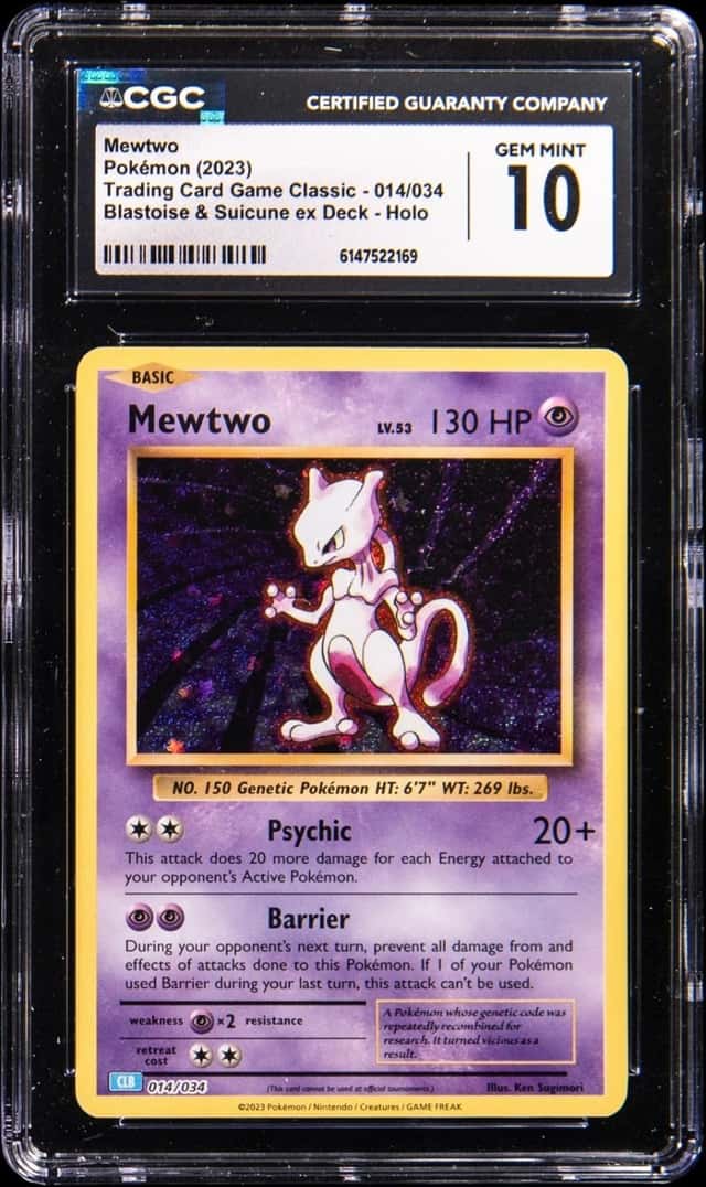 2023 Pokémon TCG Classic Blastoise Deck Holo #014 Mewtwo - CGC GEM MINT 10